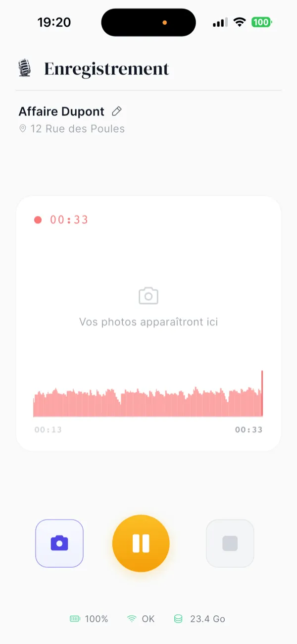Écran d'enregistrement Sapitor