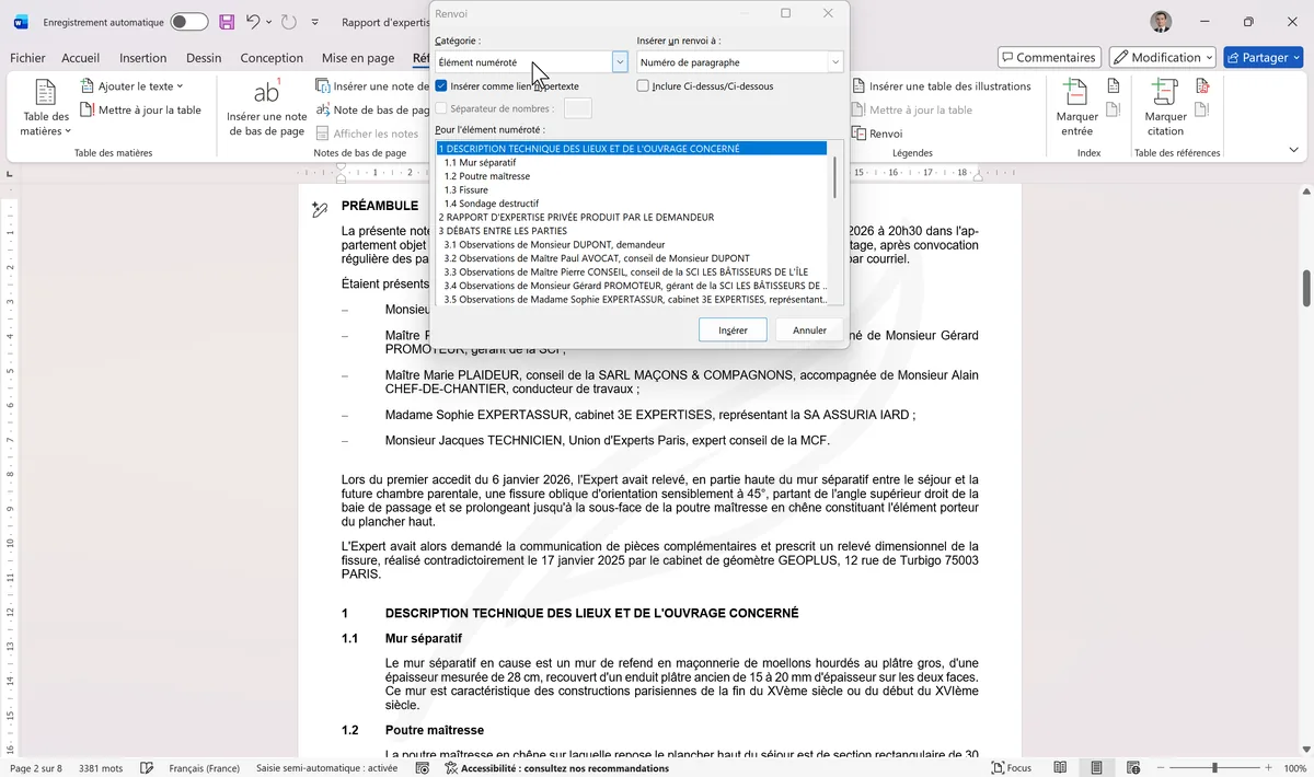 Boîte Renvoi avec Type Figure