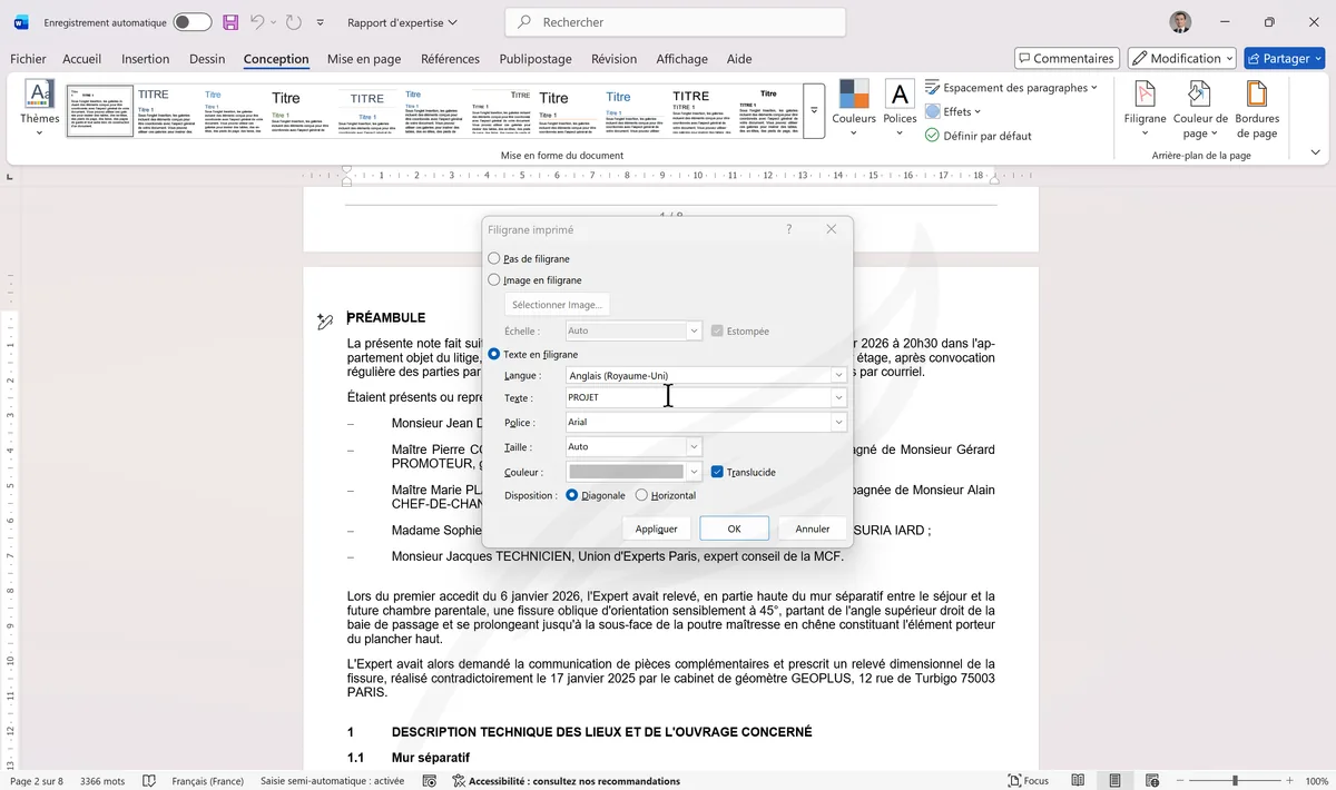 Boîte Filigrane personnalisé avec PROJET
